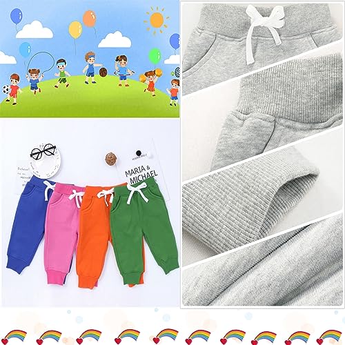 CuteOn Unisex Toddler Jogger Pants Kids Cotton Elastic Waist Winter Baby Sweatpants Pants 2Years Grey - Image 4