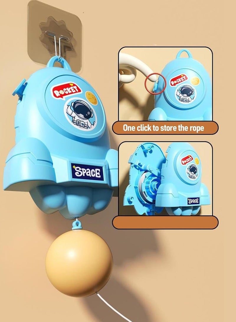 HALAMODO Indoor Hanging Table Tennis for Kids, Portable Table Tennis Trainer, Table Tennis Parent-Child Interactive Game Toy Exerciser, Hanging Pingpong Balls Training Sparring Device, Outer Space Theme - Image 3