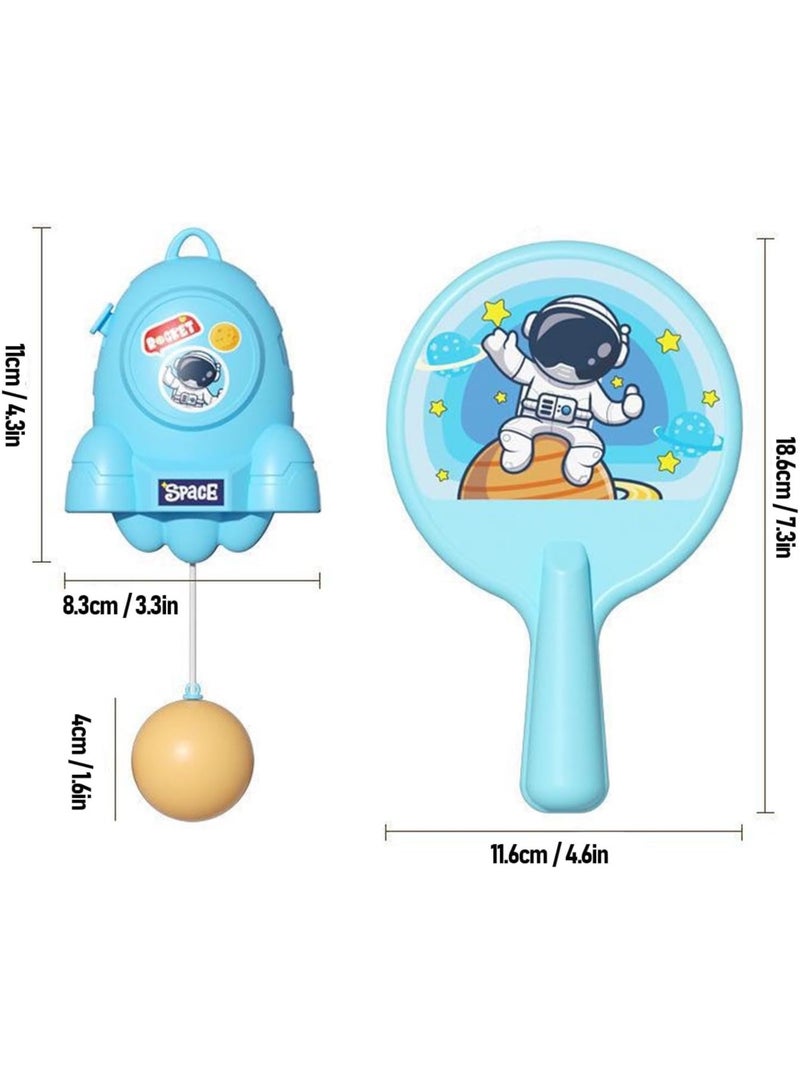 HALAMODO Indoor Hanging Table Tennis for Kids, Portable Table Tennis Trainer, Table Tennis Parent-Child Interactive Game Toy Exerciser, Hanging Pingpong Balls Training Sparring Device, Outer Space Theme - Image 4