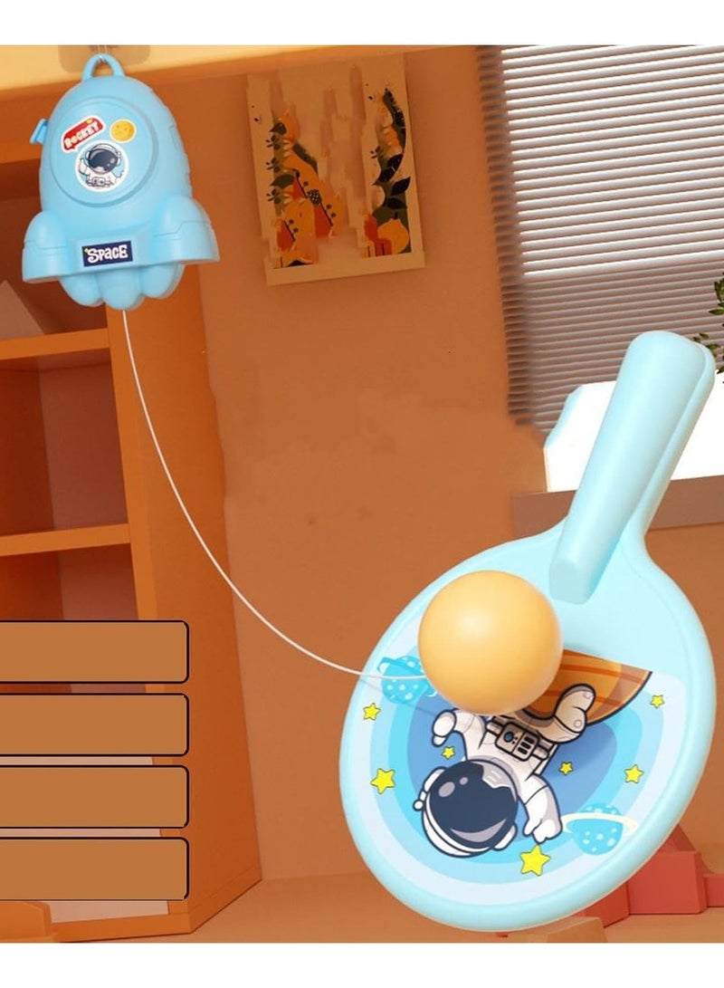 HALAMODO Indoor Hanging Table Tennis for Kids, Portable Table Tennis Trainer, Table Tennis Parent-Child Interactive Game Toy Exerciser, Hanging Pingpong Balls Training Sparring Device, Outer Space Theme - Image 5