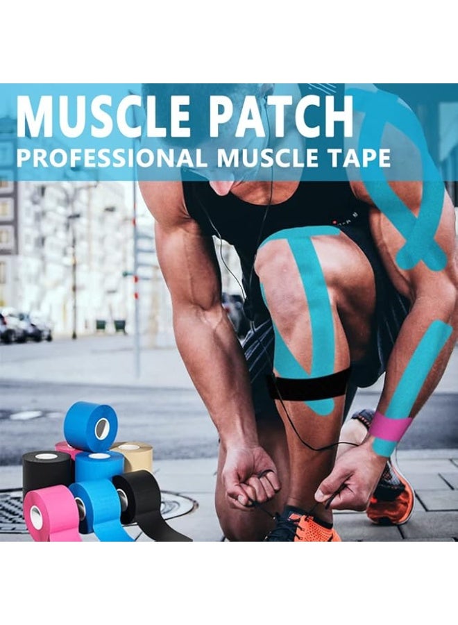 SUPERBAA Superba Kinesiology Tape - 5cm x 5m Professional Elastic Sports Recovery Tape for Muscle Support, Pain Relief & Injury Recovery - Water Resistant & Breathable - Blue - Image 5