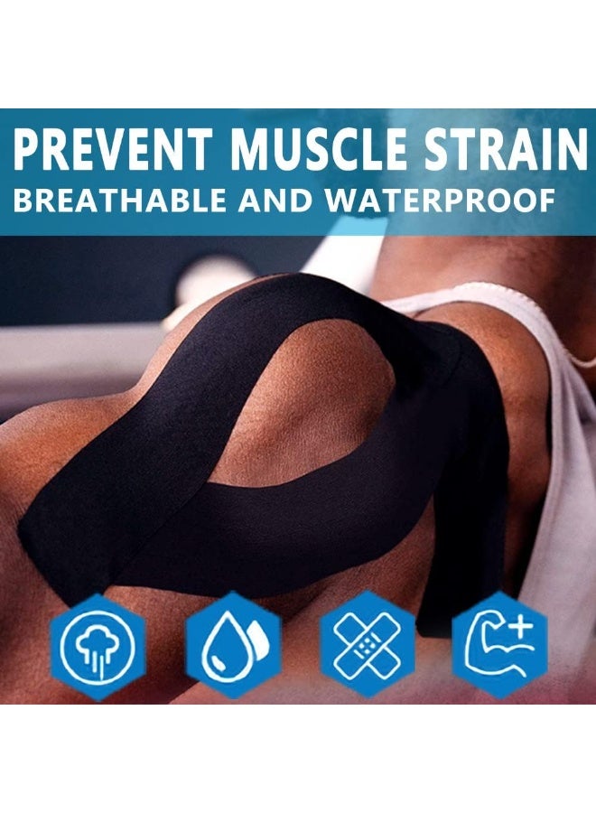 SUPERBAA Superba Kinesiology Tape - 5cm x 5m Professional Elastic Sports Recovery Tape for Muscle Support, Pain Relief & Injury Recovery - Water Resistant & Breathable - Blue - Image 2