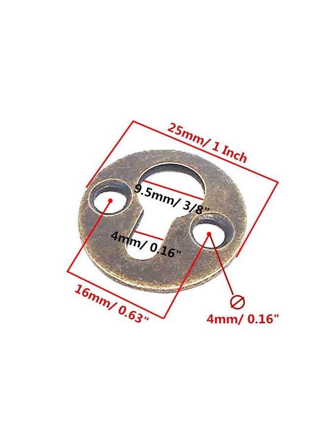 Adiyer 50Pcs Round 25Mm / 1Inch Mortise Type Metal Keyhole Hangers Shelf Brackets Picture Frame Hanging Plate (Antique Bronze) - Image 2