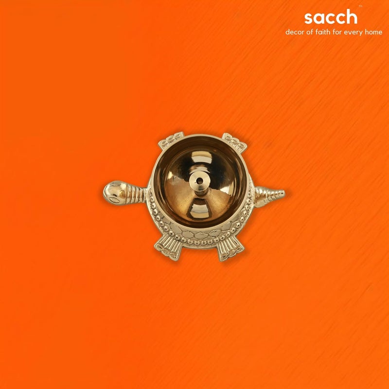 Sacch Brass Turtle Diya for Puja 1 Piece Gold - Image 5