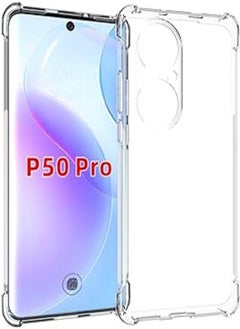 Generic USTIYA for Huawei P50 Pro Case Clear TPU Four Corners Cover Transparent Soft funda 