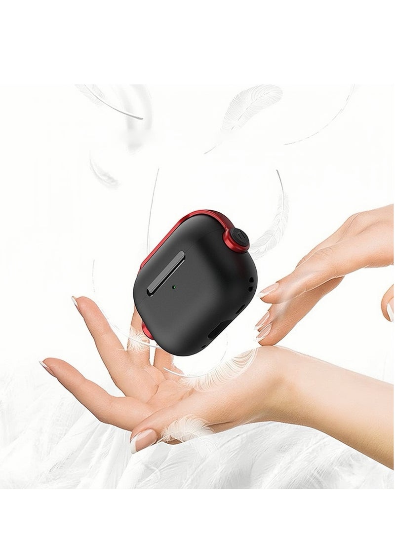 Generic - Airpods 4 Case, Airpods 4th Generation Case with Lock, Airpods 4 Generation Protective Case, Soft TPU Shockproof Cover with Keychain for Apple Airpods 4 (Black/Red) - Image 1