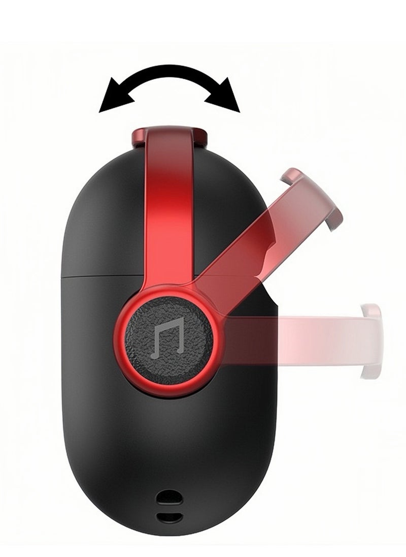 Generic - Airpods 4 Case, Airpods 4th Generation Case with Lock, Airpods 4 Generation Protective Case, Soft TPU Shockproof Cover with Keychain for Apple Airpods 4 (Black/Red) - Image 1