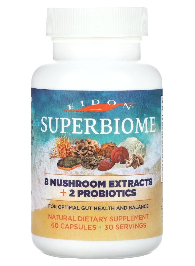 Eidon Ionic Minerals Superbiome 8 Mushroom Extracts + 2 Probiotics  60 Capsules