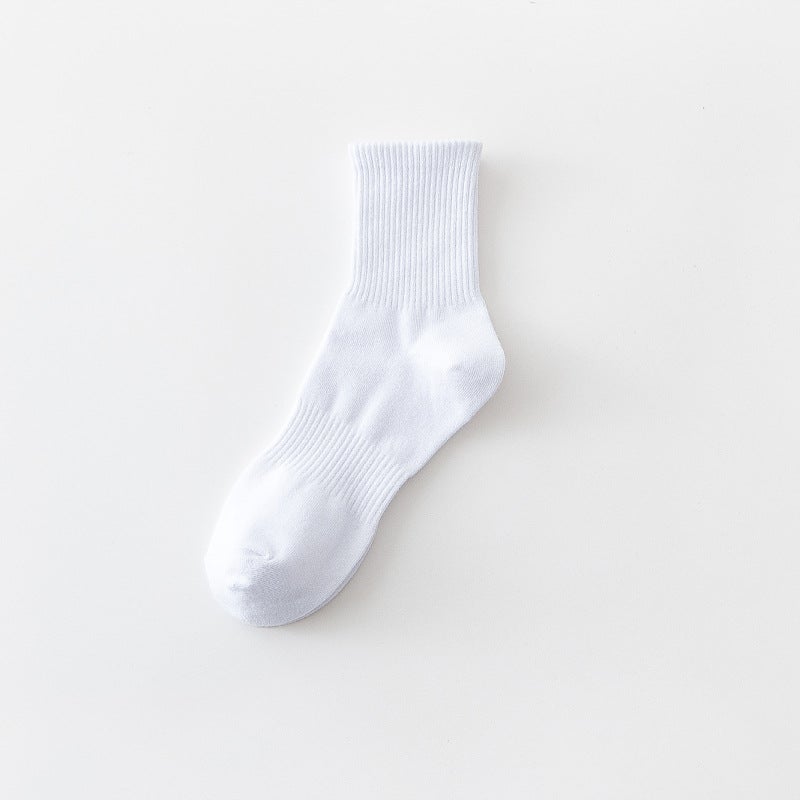 Generic Mens Breathable Cotton Basketball Socks White long tube (14cm)