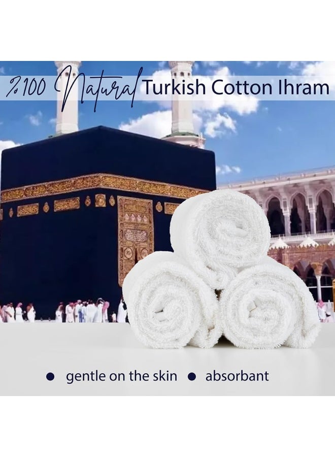 Ihram Center Ihram for Men  2Piece Hajj and Umrah Towel Set  100 Natural Cotton  Soft NonStitched 110x220 cm 43x86 in  Ahram Ehram - Image 5