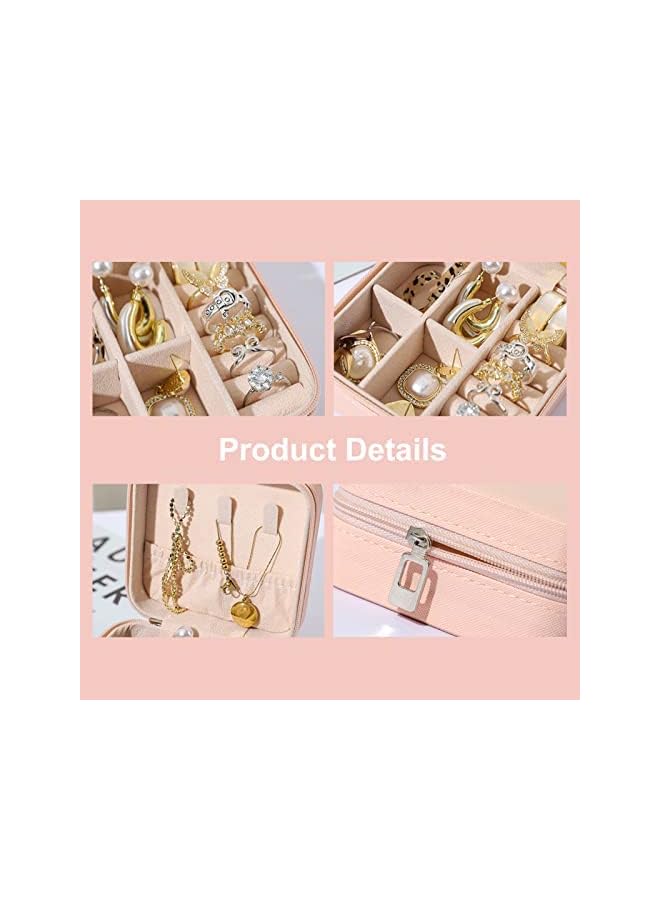 The Bros Jewelry Storage Box, Square PU leather Small Portable Home Travel Convenient to Carry and Store Girls Earrings, Necklaces, Rings, Iewelry and Other Accessories Travel Jewelry Storage Box - Image 3