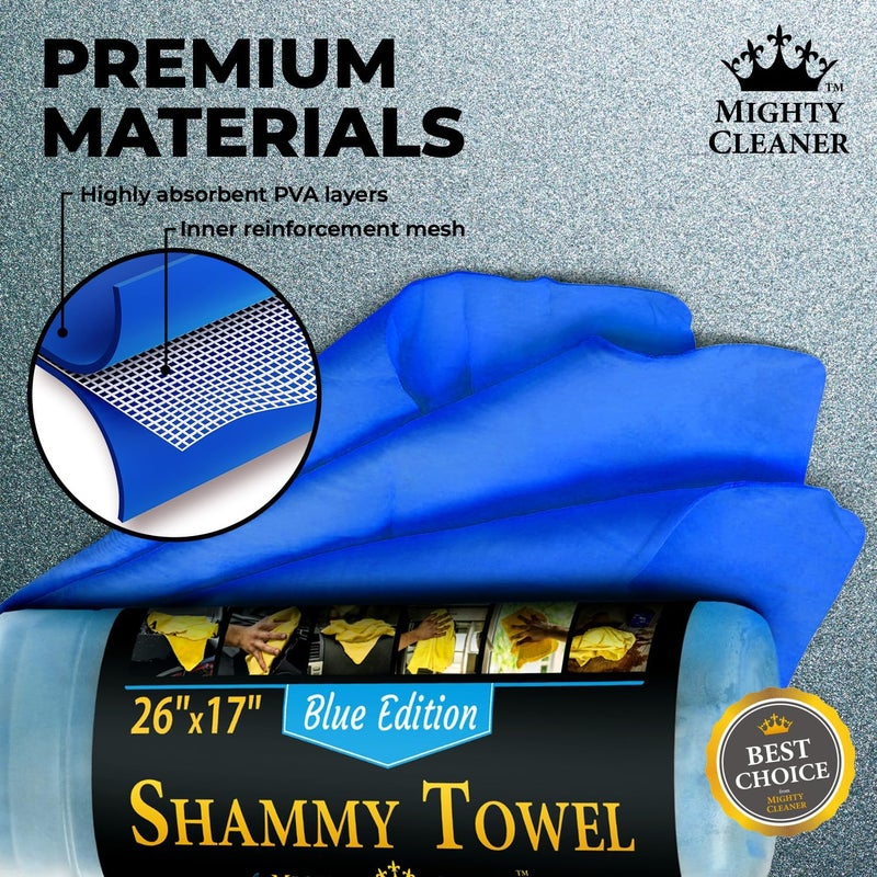 Mighty Cleaner Premium Shammy Cloth for Car Drying - 26”x17” - Super Absorbent Chamois Towel for Car - Scratch-Free, Reusable & Soft - Image 4
