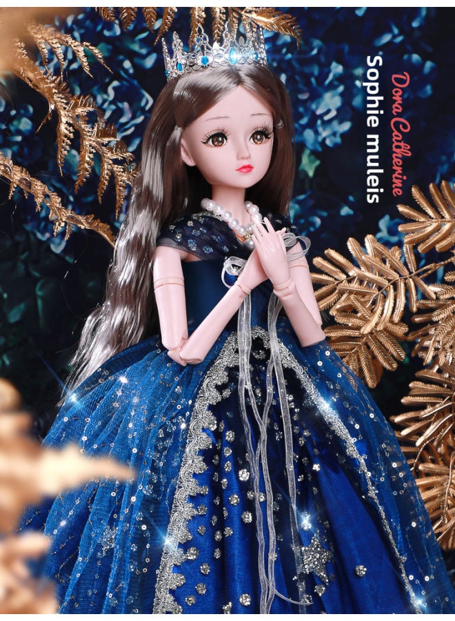 60cm Doll Toy Gift Box Girls Princess Aisha Barbie Doll Set Children's Plaything Enamel Plastic Dolls Suit-Color:Princess Sophie-Height:60cm 【blink Version】 8 Pieces Of Clothing-Gift 1 + Gift Box - Image 1
