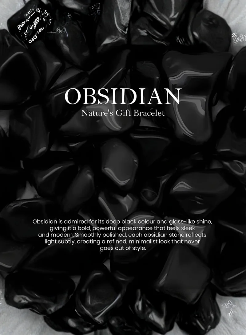 British Fossils سوار رقائق نيتشرز جيفت من حجر الأوبسيديان