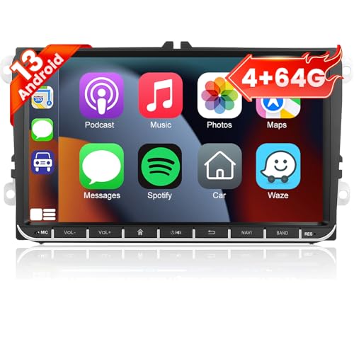 EKAT 4G64G 9 inch Car Radio for VW Jetta Passat Seat Golf Tiguan Beetle 9inch Touch Screen Android Volkswagen Jetta Stereo Wireless CarplayAndroid Auto32 EQ AudioSWC - Image 1