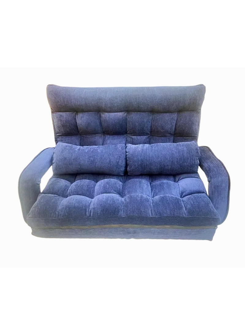 Albawadi Folding Sofa Floor Chair Comfort Bed with Double Pillows Adjustable Back - Image 2