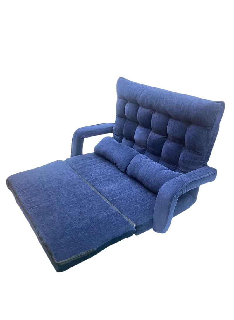 Albawadi Folding Sofa Floor Chair Comfort Bed with Double Pillows Adjustable Back - Image 4