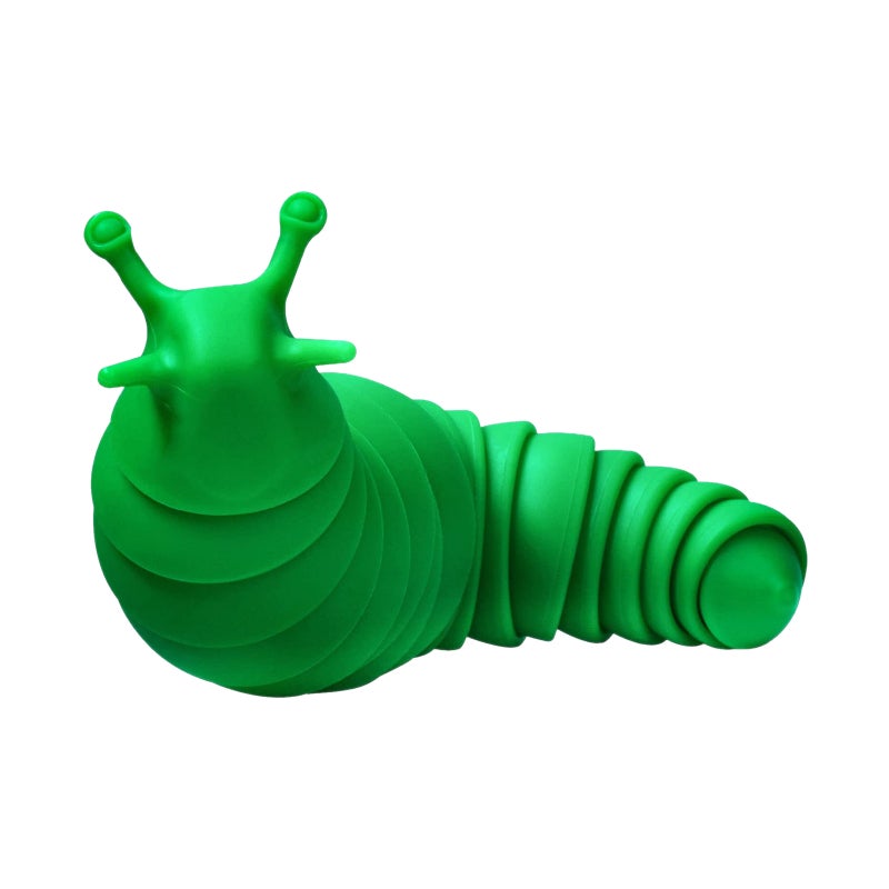 3D Printed Fidget Slug Toy: Flexible Twistable Green Plastic Sensory Toy - Safe Smooth Edge-free Portable Kids Sensory Toy for Toddlers Children On-the-go Play - Image 1