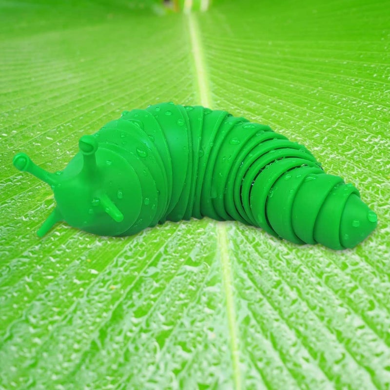 3D Printed Fidget Slug Toy: Flexible Twistable Green Plastic Sensory Toy - Safe Smooth Edge-free Portable Kids Sensory Toy for Toddlers Children On-the-go Play - Image 4