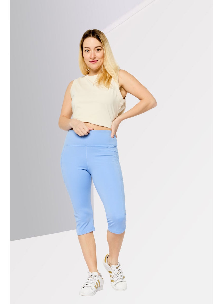 DKNY Sport Women Sportswear Fit Training Tights, Light Blue  - Image 4