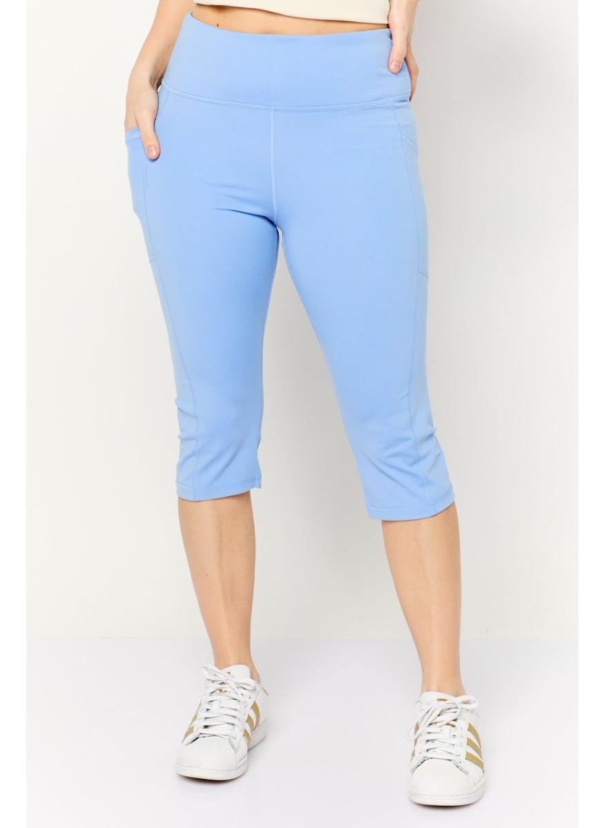 DKNY Sport Women Sportswear Fit Training Tights, Light Blue  - Image 1
