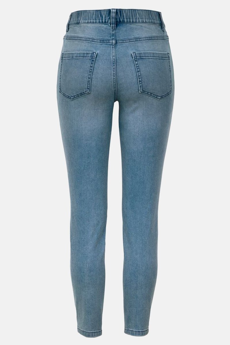Tchibo Women Skinny Fit Plain Stretchable Jeans, Blue - Image 2