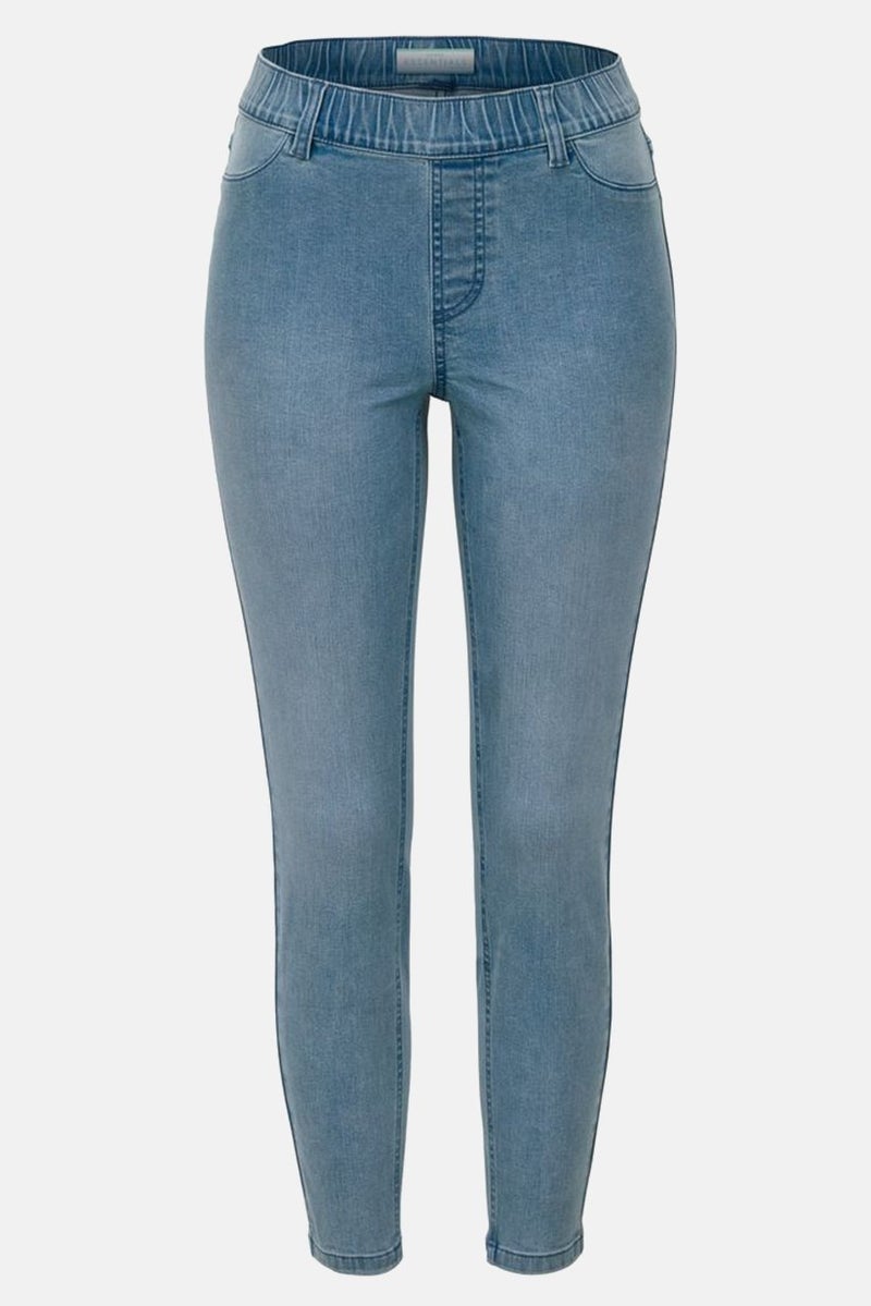 Tchibo Women Skinny Fit Plain Stretchable Jeans, Blue - Image 3