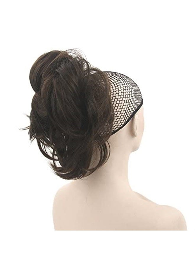 IMISSU Curly Flexible Claw Ponytail Hairpieces Synthetic Clip In Hair Extensions Little Pony Tail Hair Pieces (Chocolate Brown) - Image 1