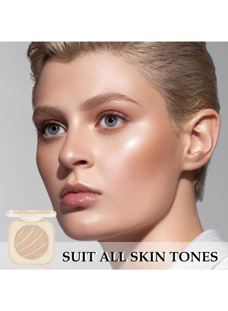 KASTWAVE Glitter Highlighter Makeup Palette, Face Highlighter Palette, Glitter Illuminator Highlighter Palette, Soft Ultra Fine Shimmer Illuminator Powder, Long Lasting Natural Glow  - Image 5