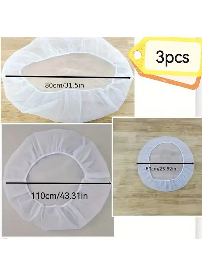 3pcs 60cm White Polyester Mesh Rainwater Tank Cover Bugproof UV Resistant - Image 4