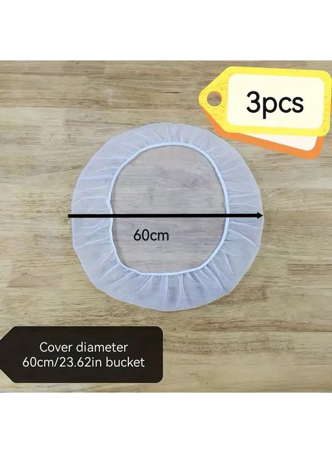 3pcs 60cm White Polyester Mesh Rainwater Tank Cover Bugproof UV Resistant - Image 1