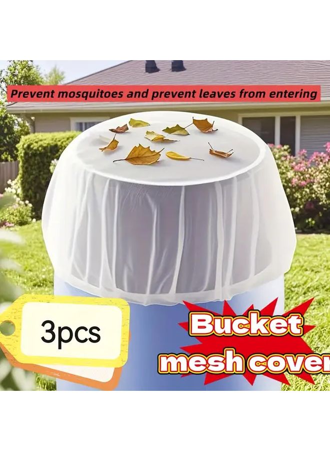 3pcs 60cm White Polyester Mesh Rainwater Tank Cover Bugproof UV Resistant - Image 2