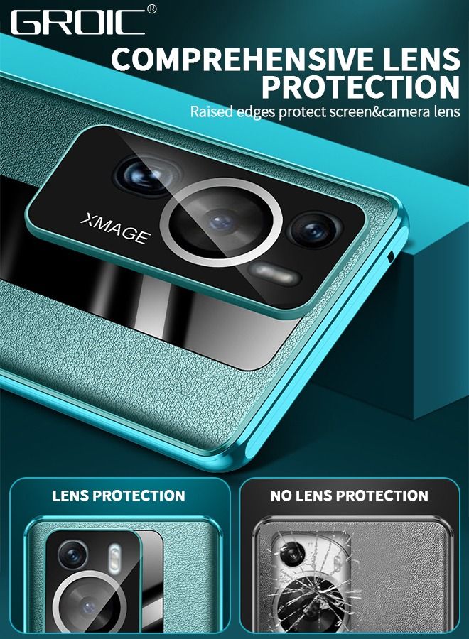 GROIC Huawei P60pro/ Huawei P60 Phone Case, Magnetic Tempered Glass Double-Sided Phone Case for Huawei P60pro/ Huawei P60 with Screen Protector, Leather Back Cover with Camera Cover for Huawei P60pro/ Huawe - Image 5