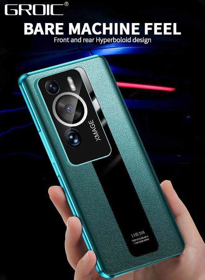 GROIC Huawei P60pro/ Huawei P60 Phone Case, Magnetic Tempered Glass Double-Sided Phone Case for Huawei P60pro/ Huawei P60 with Screen Protector, Leather Back Cover with Camera Cover for Huawei P60pro/ Huawe - Image 3