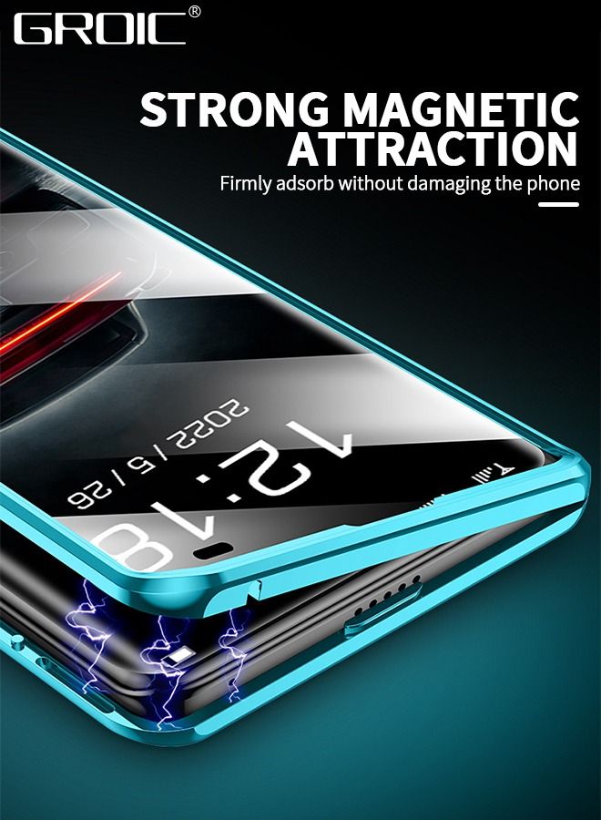 GROIC Huawei P60pro/ Huawei P60 Phone Case, Magnetic Tempered Glass Double-Sided Phone Case for Huawei P60pro/ Huawei P60 with Screen Protector, Leather Back Cover with Camera Cover for Huawei P60pro/ Huawe - Image 4