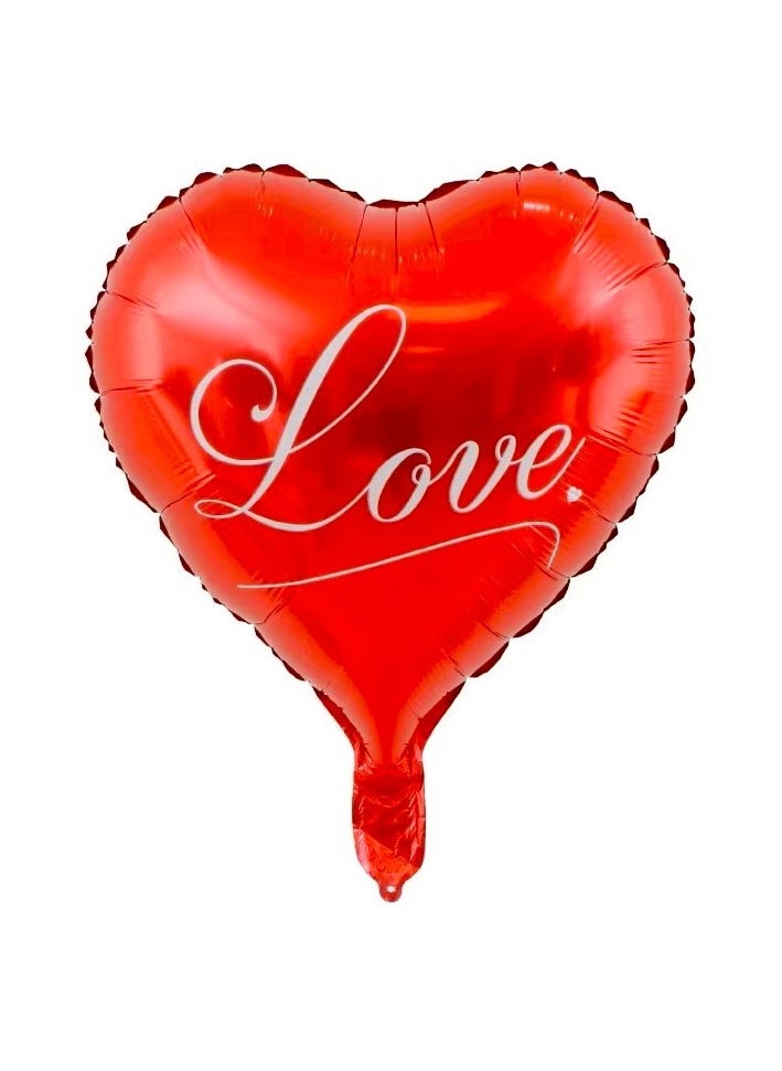 Boxwoods 18 PCS Red Heart Shape Love Printed Foil Balloons Set For Anniversary And Valentine's Day Decoration  - Image 2