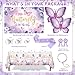 Fantspati Butterfly Baby Shower Decorations Baby Girl Shower Decorations A Little Butterfly Is On The Way Backdrop Sash Tablecloth Cake Toppers Stickers Pink Purple Balloons Baby Boxes Baby Shower Girl Decor - Image 4