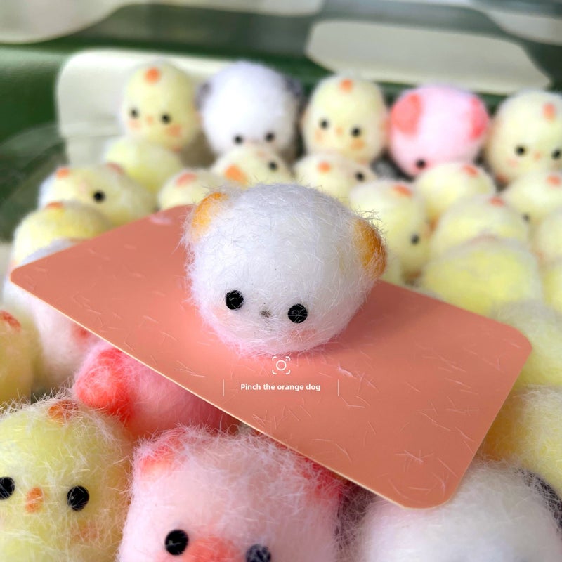 Homemade Mud Sense Silicone Pinch Finished Piggy Puppy Chick Baby Decompression Schoolbag Keychain Pendant Student Toy(Little Orange Dog Silicone Pinch 15g [about 3.5*3cm]) - Image 4