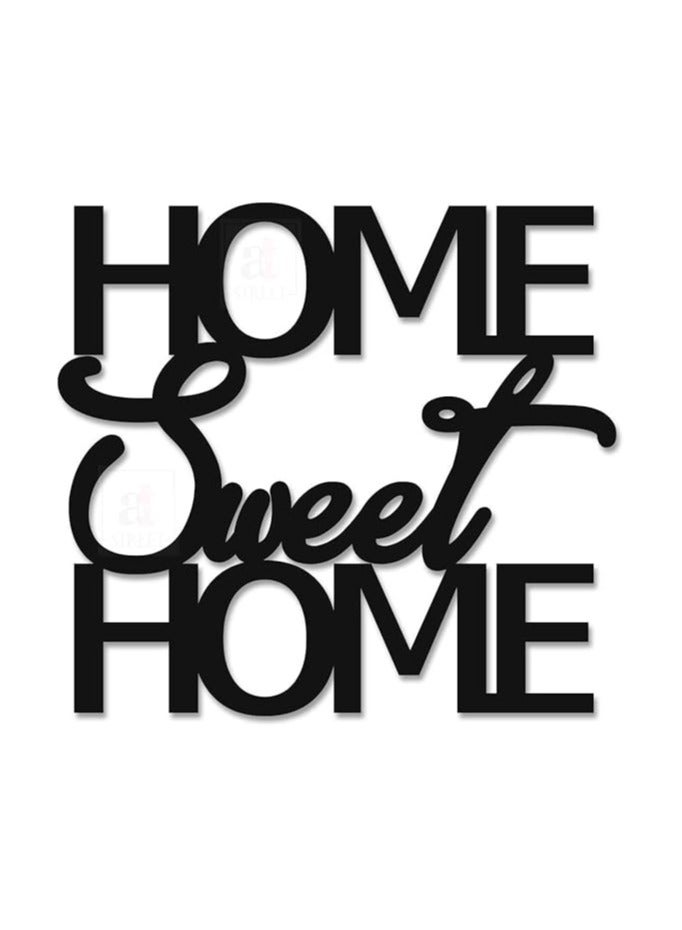 لوحة فنية من خشب MDF مكتوب عليها Home Sweet Home، جاهزة للتعليق، ديكور منزلي، ديكور حائط، فنون حائط  - Image 1