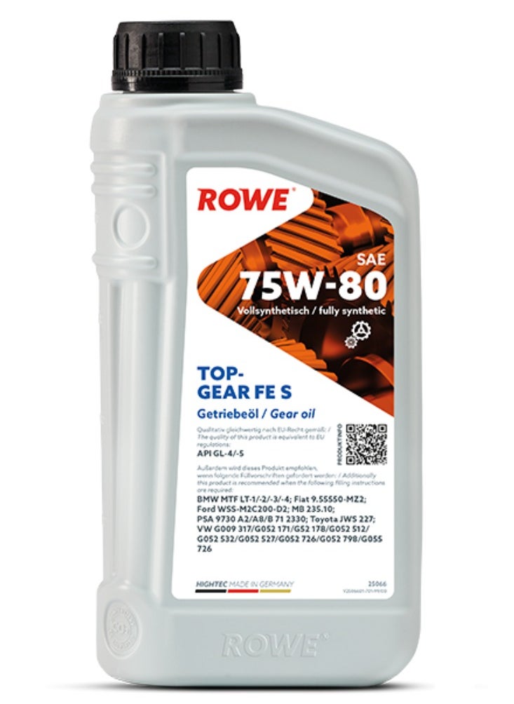 رووي هايتيك توب جير FE SAE 75W-80 S - 1 لتر زيت ناقل حركة يدوي عالي الأداء صناعي بالكامل - ألمانيا 