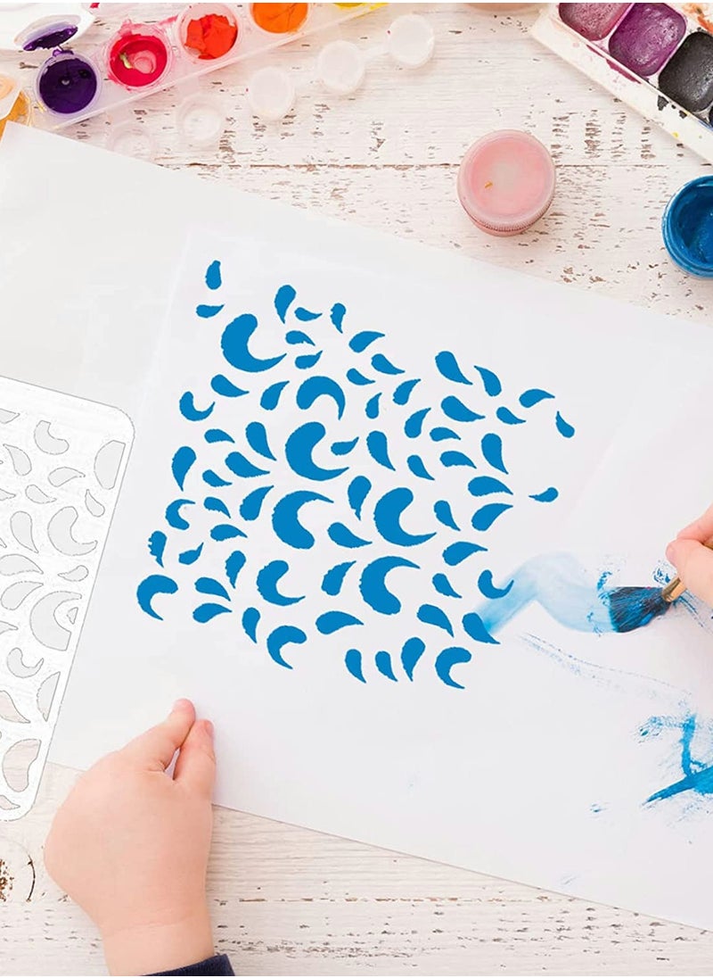 Excefore - Drawing Stencils Set, 16 Pcs Reusable Painting Stencils Set, Hollow Painting Template for DIY Crafts, Mandala Dot Stencils for Fabric, Floors, Window, Furniture, Wood, Wall Design (15 * 15cm) - Image 1