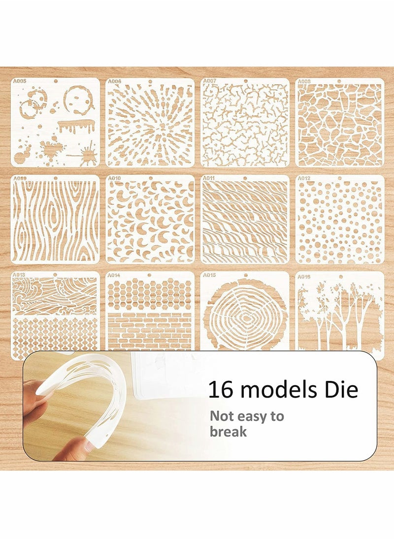 Excefore Drawing Stencils Set, 16 Pcs Reusable Painting Stencils Set, Hollow Painting Template for DIY Crafts, Mandala Dot Stencils for Fabric, Floors, Window, Furniture, Wood, Wall Design (15 * 15cm)  - Image 3