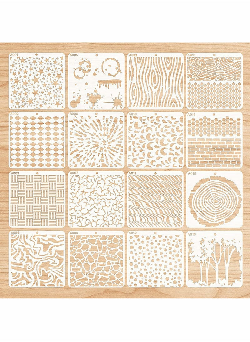 Excefore Drawing Stencils Set, 16 Pcs Reusable Painting Stencils Set, Hollow Painting Template for DIY Crafts, Mandala Dot Stencils for Fabric, Floors, Window, Furniture, Wood, Wall Design (15 * 15cm)  - Image 1