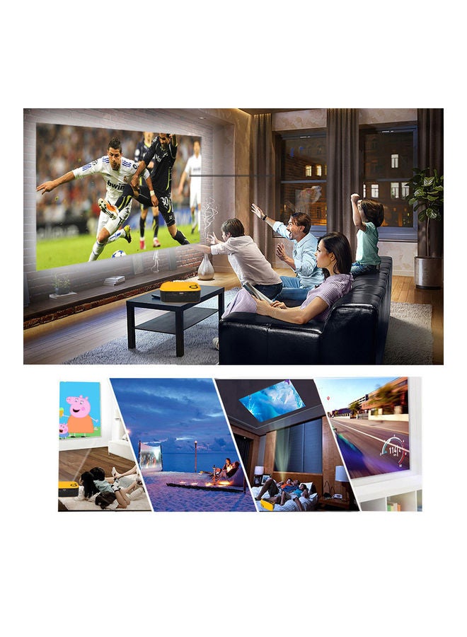 جهاز بروجيكتور محمول للوسائط المتعددة بدقة 1080P أسود/أصفر - Image 2