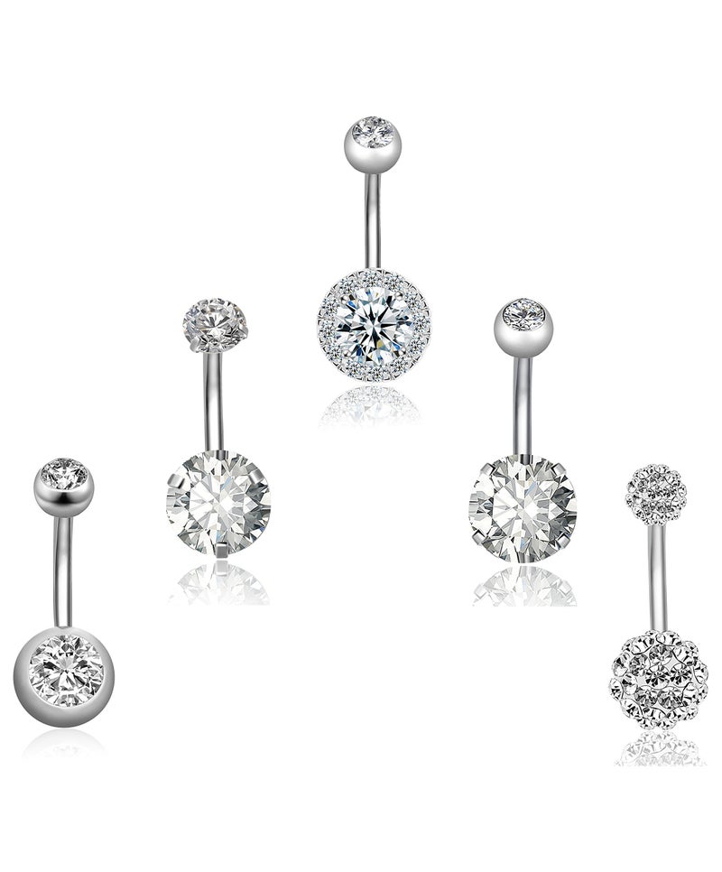 REVOLIA 14G Stainless Steel Belly Button Rings for Women Navel Rings CZ Body Piercing - Image 2