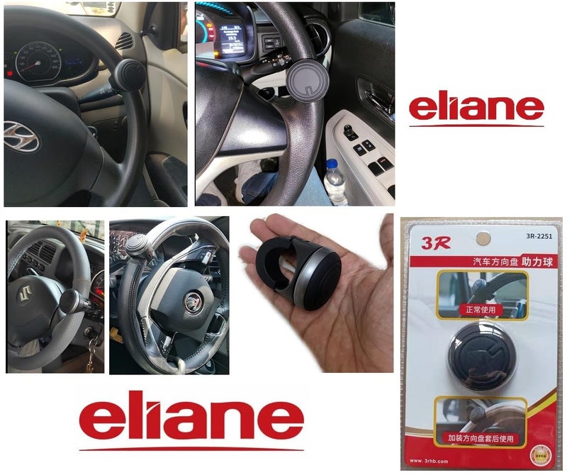 Eliane Universal Car Steering Wheel Spinner Knob 360° Rotation Power Handle Driving Helper Booster Auxiliary Aid Control Strengthener Fit for All Vehicles Cars Truck Tractor Original 3R-2251 - Image 2