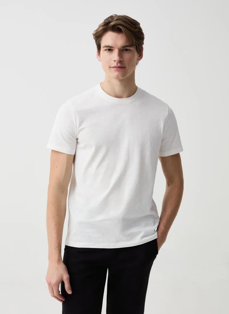Ovs Round-neck T-shirt in jersey slub