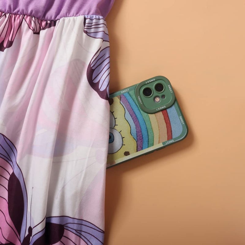 Askwind Mommy and Me Family Outfits, Stripe Stitching Dress,Summer Matching Maxi Dress with Pocket for Mother's Day (Purple, 3-4T) - Image 5