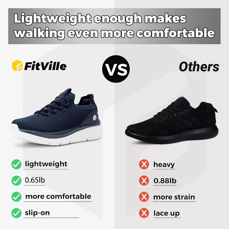 Men's Slip on Shoes Sneakers Wide Width, Lightweight and Breathable Mens Wide Slip on Shoes Max Cushioning - Image 3