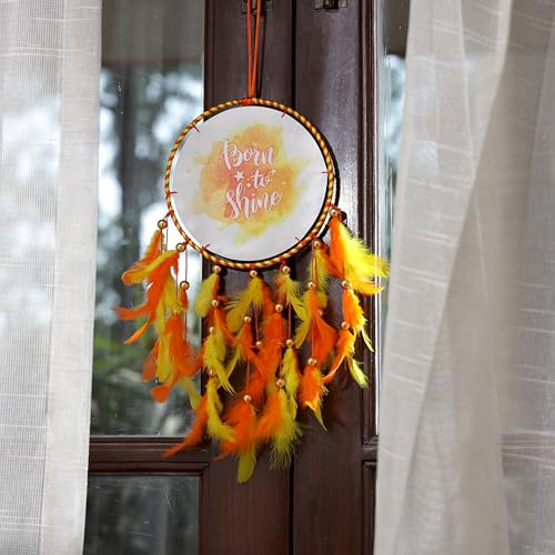 DULI Dream Catcher Handmade Tree of Life Canvas Dreamcatcher for Bedrooms Office Balcony Outdoors Garden Car Hanging, 49cm, Dreamkacher (Canvas-BornToShine) - Image 1